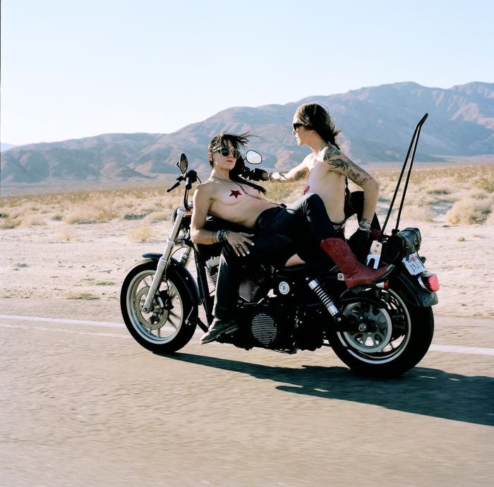 Girls on a motorcycle in Kawaguchi