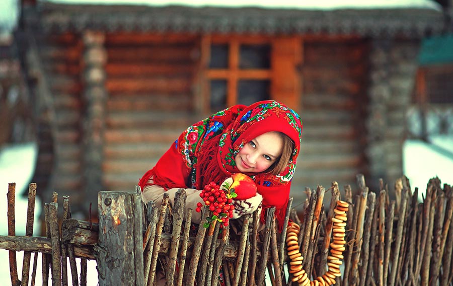 Sexy girl Women in Slavic costumes in Kawaguchi